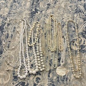 Bundle of 13 White and Cream, Pearls and Beaded Necklaces